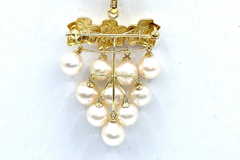 Akoya Pearl　K18アコヤパールペンダント兼ブローチ (NO.303836)