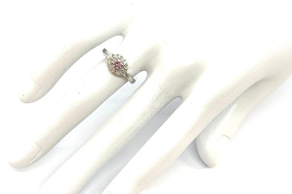 Pink Diamond Pt900ピンク/カラーレスダイヤモンドリング (NO.303846)