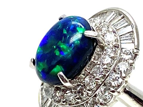 Black Opal Pt900ブラックオパール ダイヤリング(No.4368) – JEX宝石 