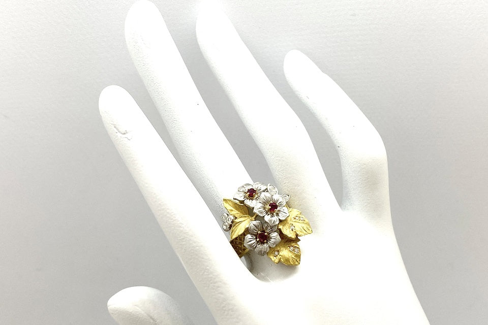 【美品】K18 1.54ct ルビー・ダイヤモンド リング　鑑別書指輪