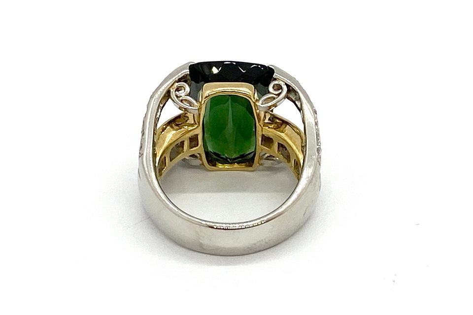 Green Tourmaline Pt900/K18グリーントルマリン ダイヤモンドリング (NO.61522) –  JEX宝石ギャラリーオンラインショップ